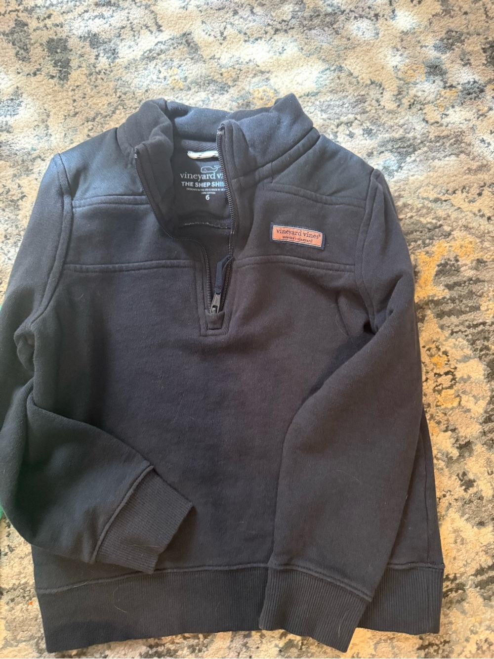 Vineyard Vines Kids Black Half-Zip Shep Pullover